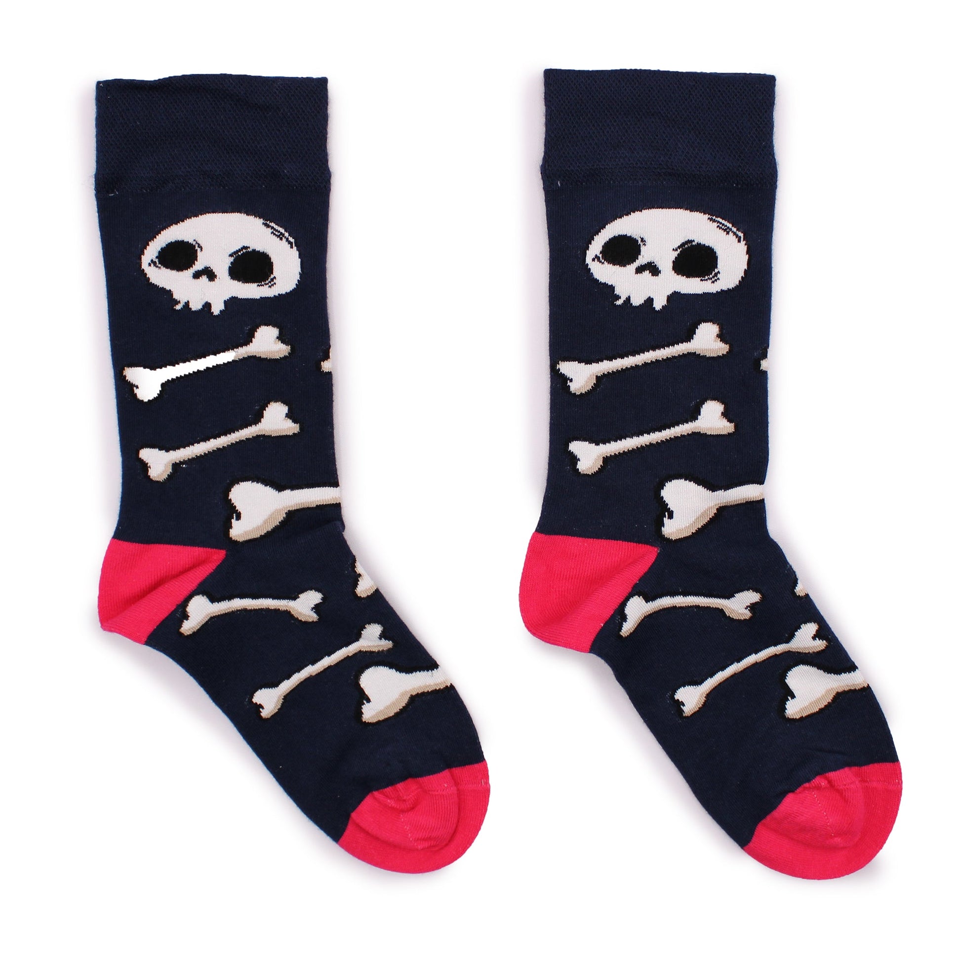 Polished Hop Hare Bamboo Socks - Skulls and Bones S/M featuring natural patterning and unique variations - Luna Panther