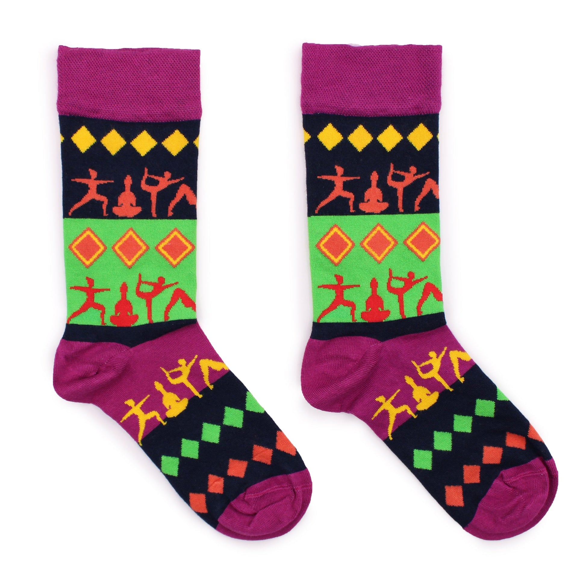 Polished Hop Hare Bamboo Socks - Yoga S/M featuring natural patterning and unique variations - Luna Panther