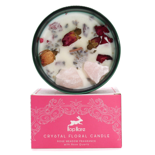 Polished Hop Hare Crystal Magic Flower Candle - The Lovers featuring natural patterning and unique variations - Luna Panther