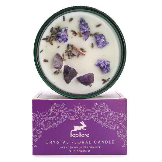 Polished Hop Hare Crystal Magic Flower Candle - The Moon featuring natural patterning and unique variations - Luna Panther