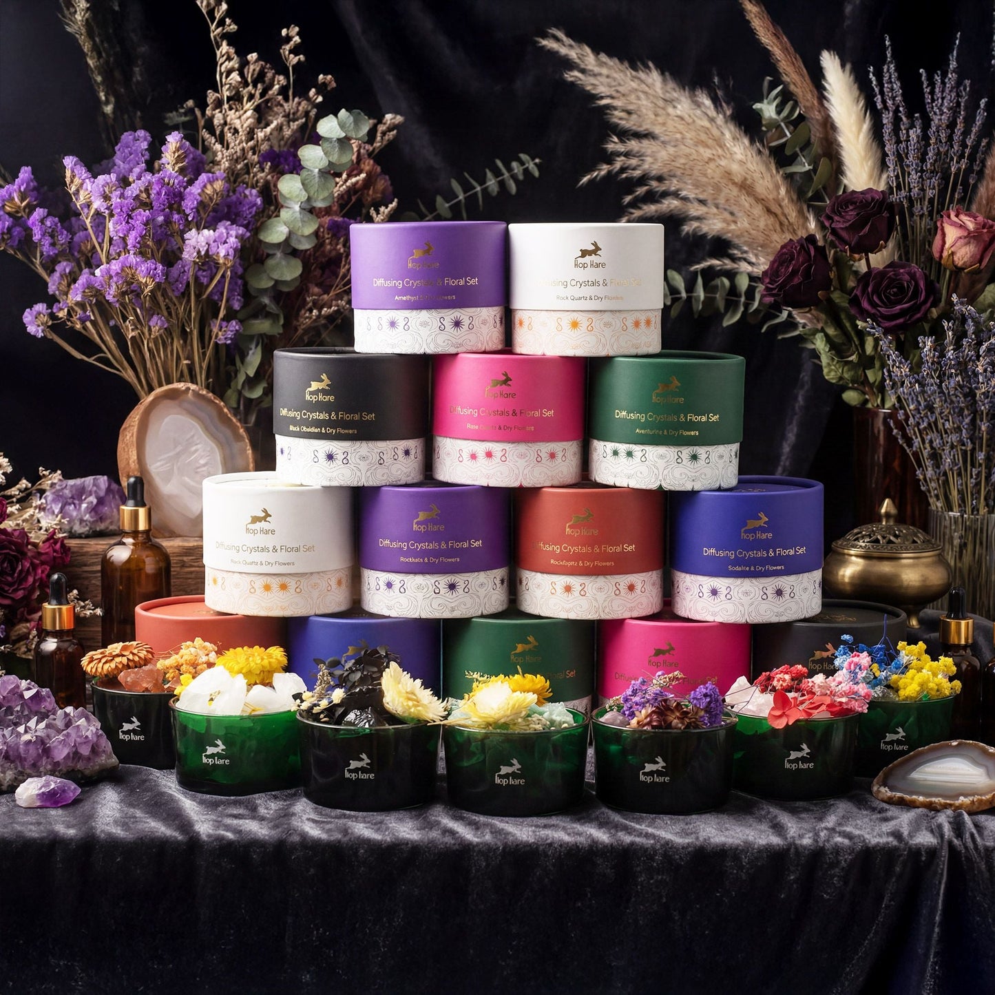 Hop Hare Diffusing Crystals & Floral Set - The Sun - Luna Panther