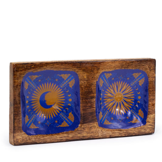 Hop Hare Enameled Double Trinket Tray - Sun & Moon - Luna Panther