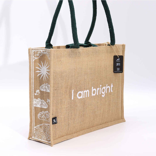 Polished Hop Hare Jute Big Bag - I am Bright featuring natural patterning and unique variations - Luna Panther