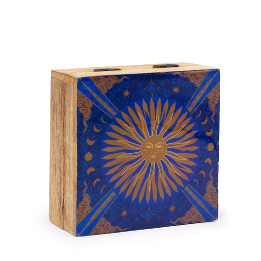 Hop Hare Medium Enameled Square Box - The Sun - Luna Panther