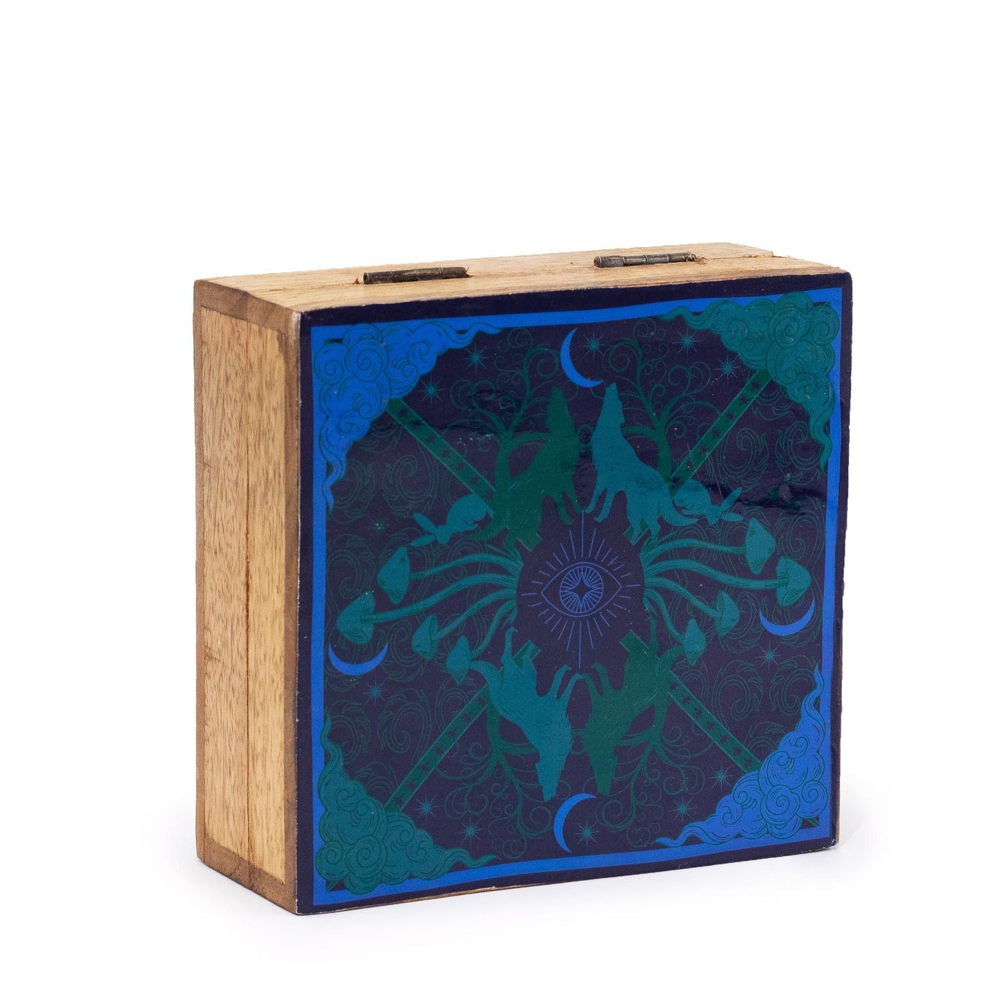 Hop Hare Medium Enameled Square Box - Wolf & Moon - Luna Panther