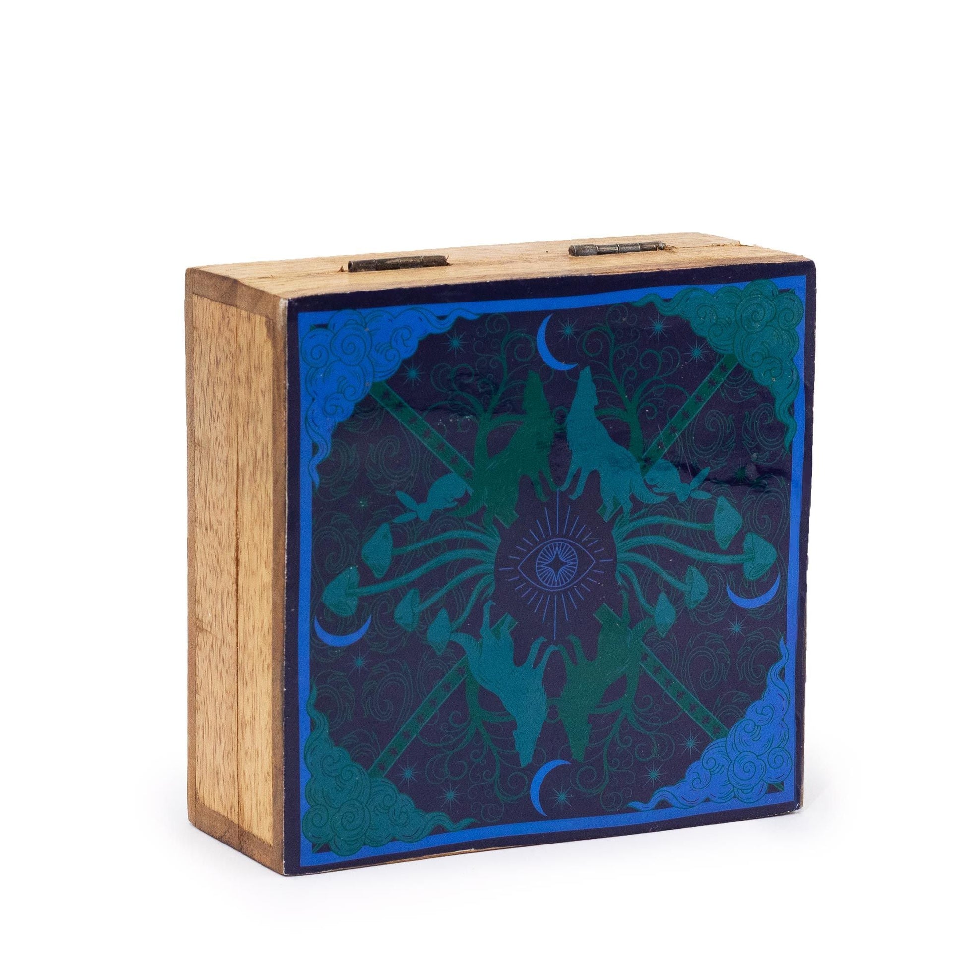 Hop Hare Medium Enameled Square Box - Wolf & Moon - Luna Panther