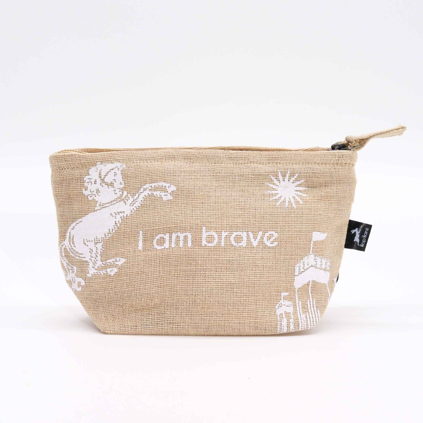 Polished Hop Hare Pouch - I am Brave featuring natural patterning and unique variations - Luna Panther