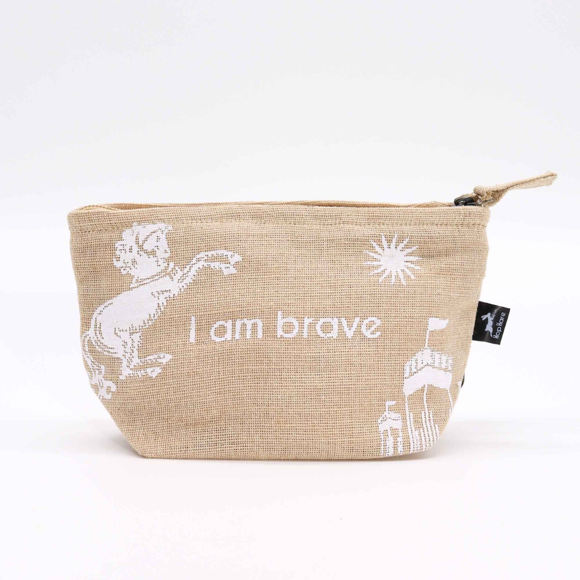 Polished Hop Hare Pouch - I am Brave featuring natural patterning and unique variations - Luna Panther