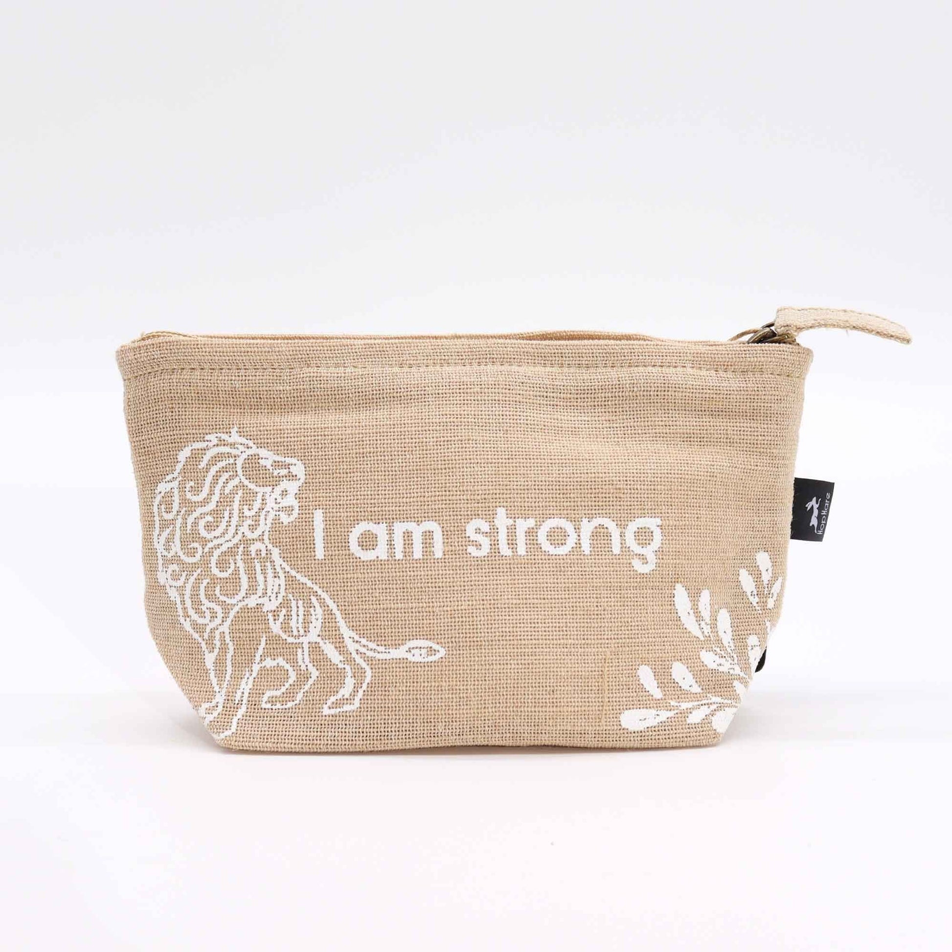Polished Hop Hare Pouch - I am Strong featuring natural patterning and unique variations - Luna Panther