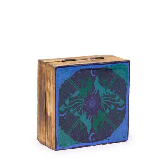 Hop Hare Small Enameled Square Box - Wolf & Moon - Luna Panther