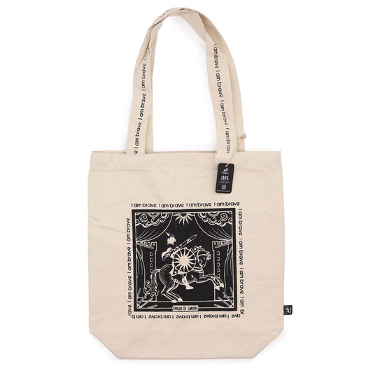 Polished Hop Hare Tote Bag - I am Brave featuring natural patterning and unique variations - Luna Panther