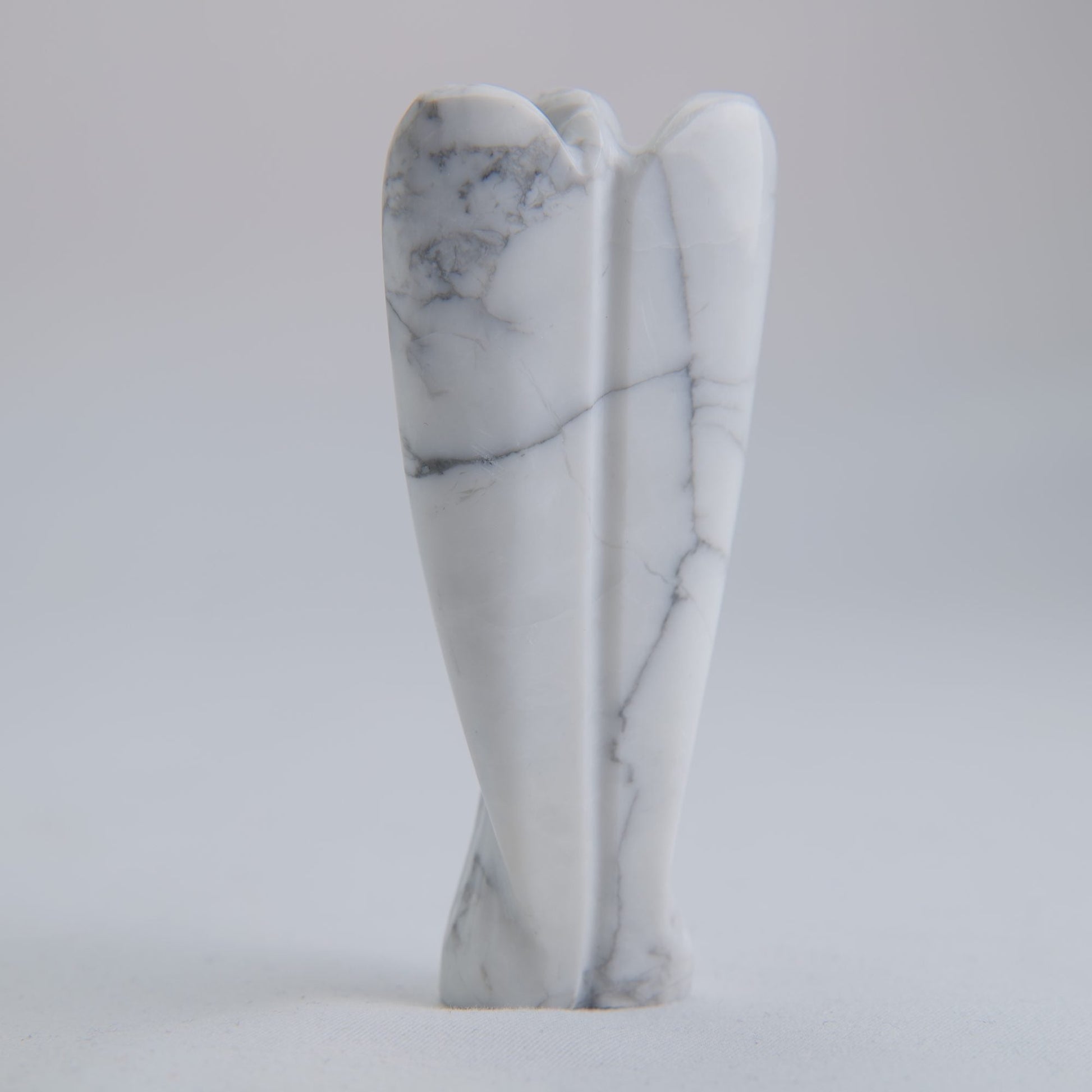 Howlite Angel Carving 58g 75mm - Luna Panther