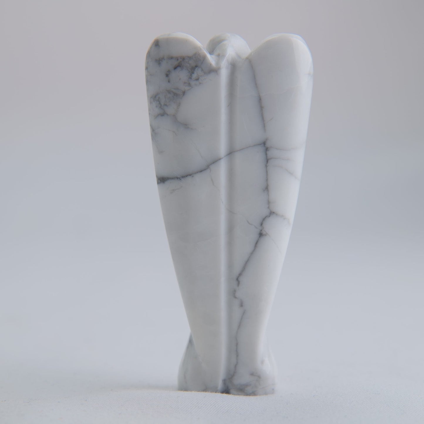 Howlite Angel Carving 58g 75mm - Luna Panther
