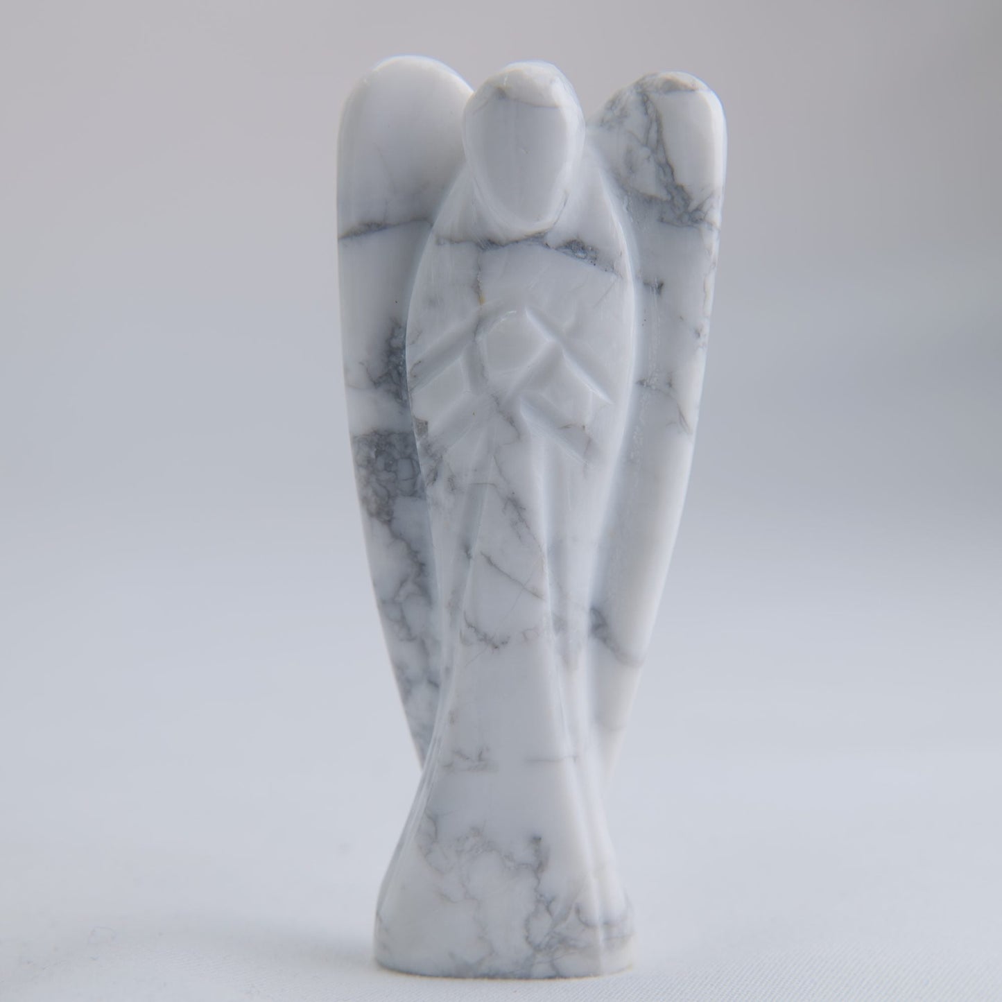 Howlite Angel Carving 58g 80mm - Luna Panther
