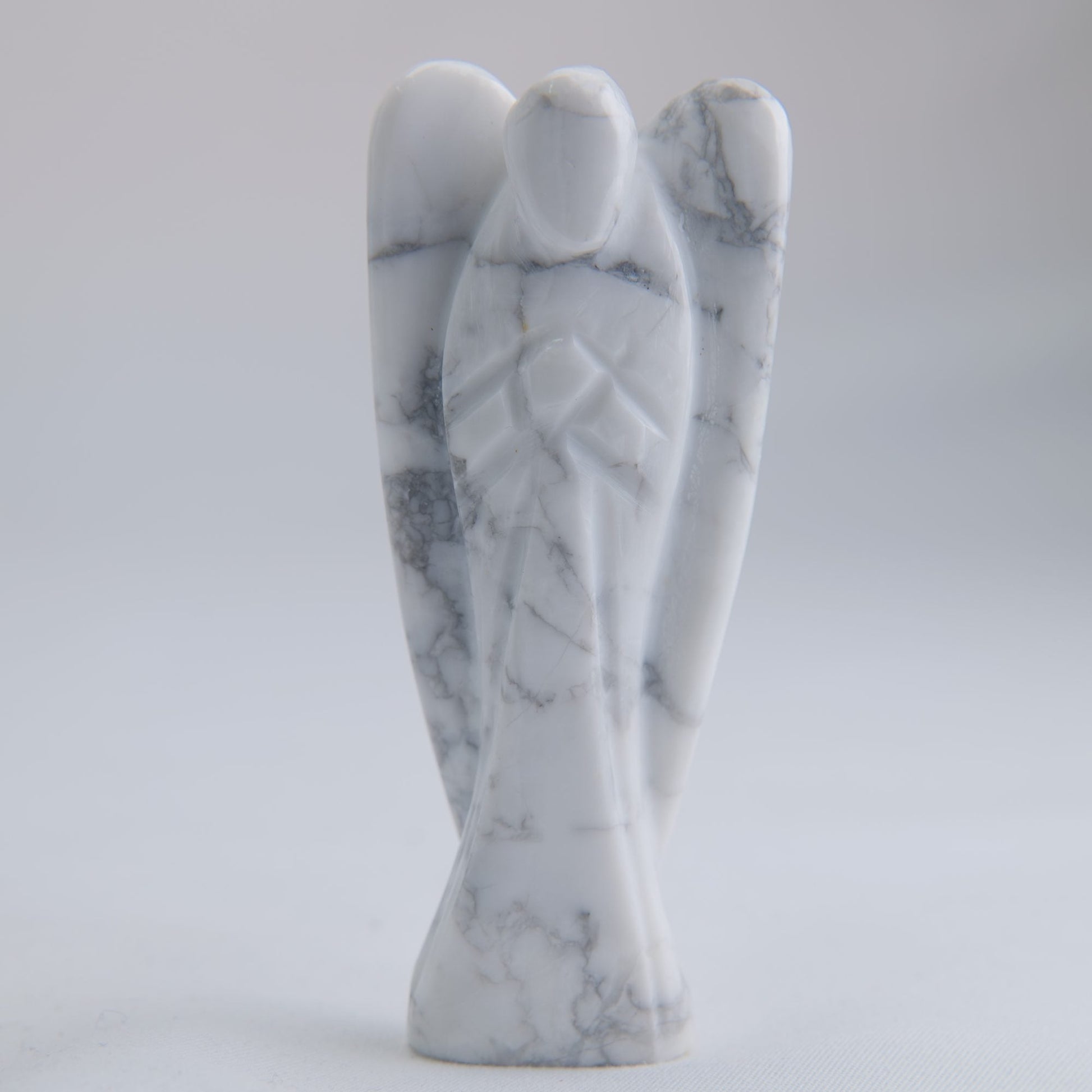 Howlite Angel Carving 58g 80mm - Luna Panther