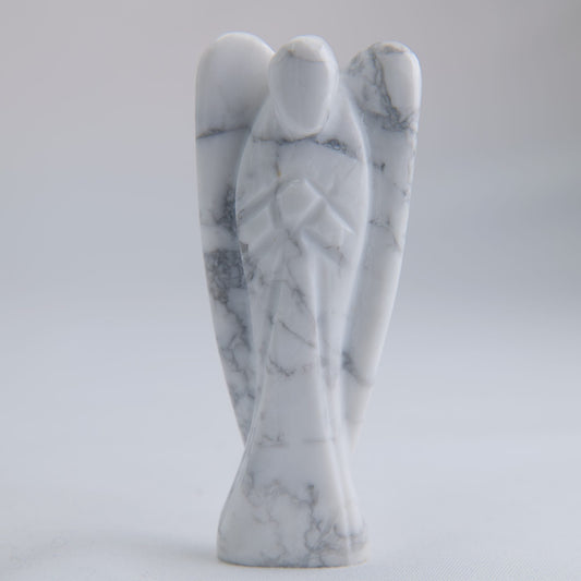 Howlite Angel Carving 58g 80mm - Luna Panther