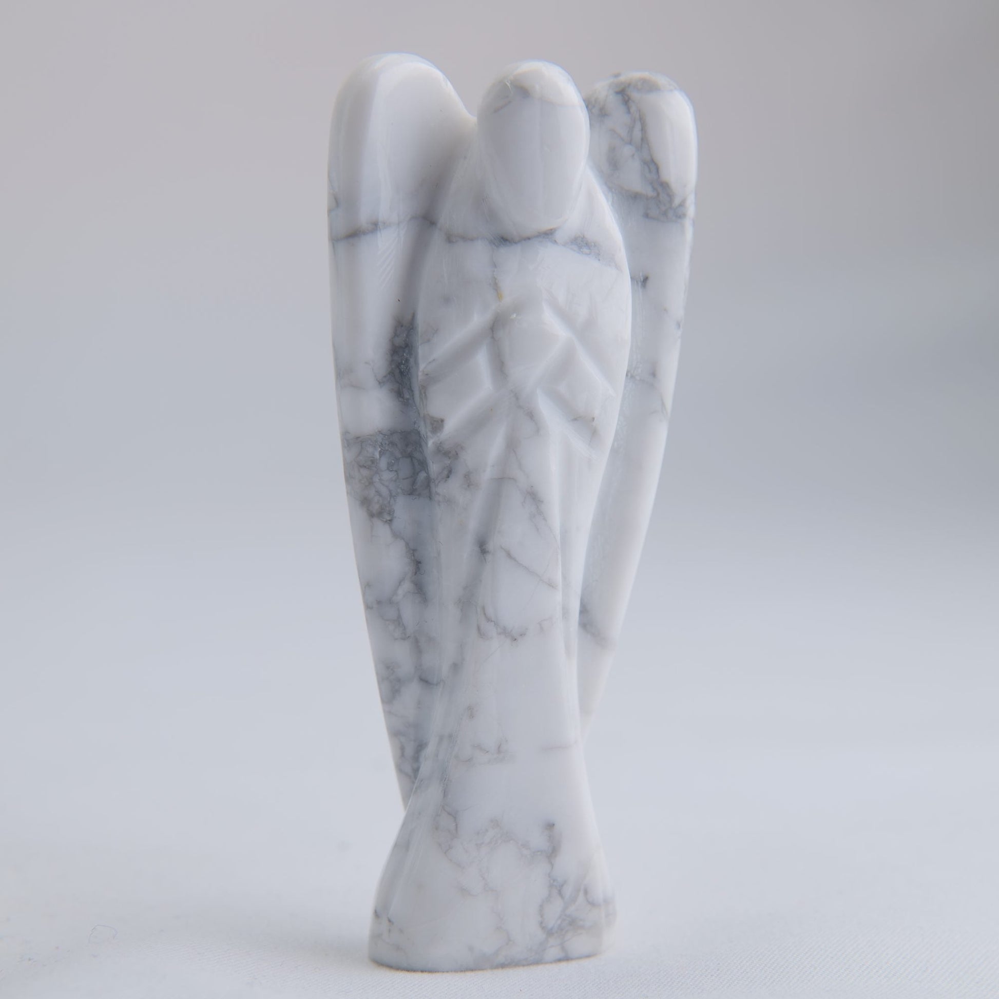 Howlite Angel Carving 58g 80mm - Luna Panther