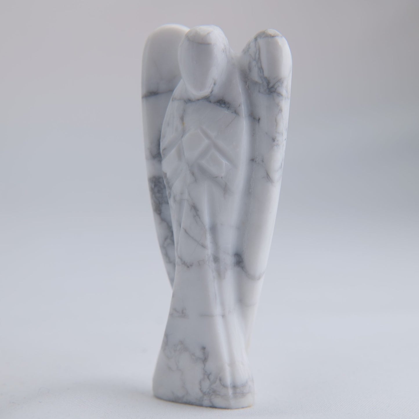 Howlite Angel Carving 58g 80mm - Luna Panther