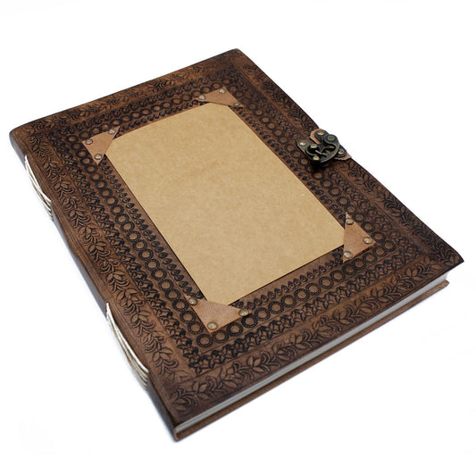 Huge Customisable Visitor Leather Book 10x13 (200 pages) - Luna Panther