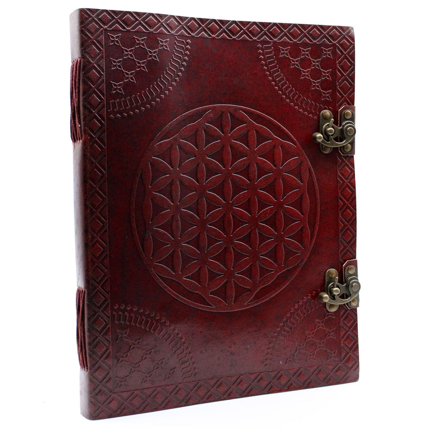 Huge Flower of Life Leather Book 10x13 (200 pages) - Luna Panther
