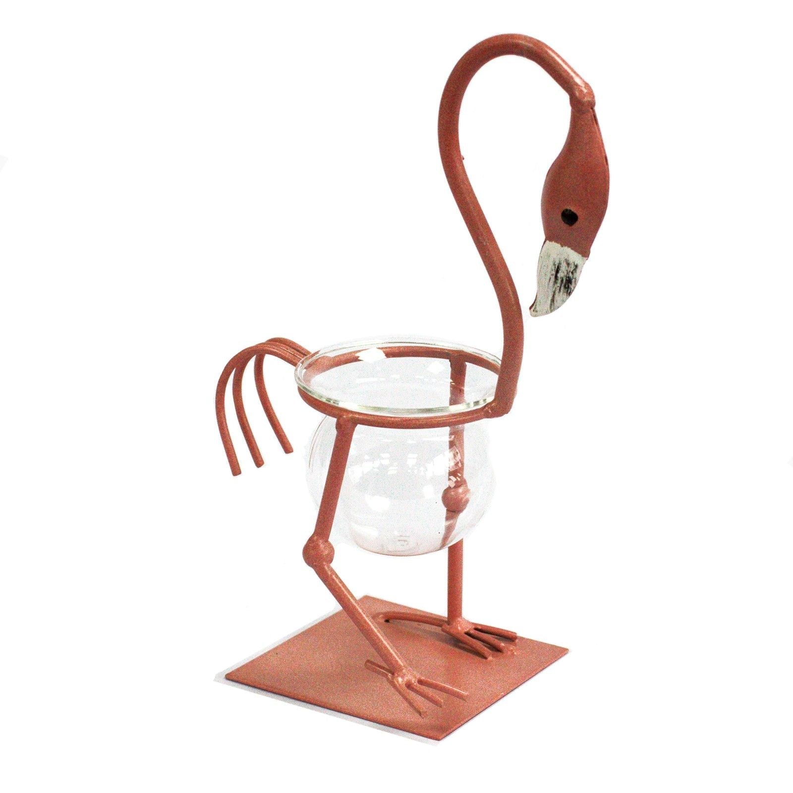 Hydroponic Home Decor - Pink Metal Flamingo Des 1 - Luna Panther