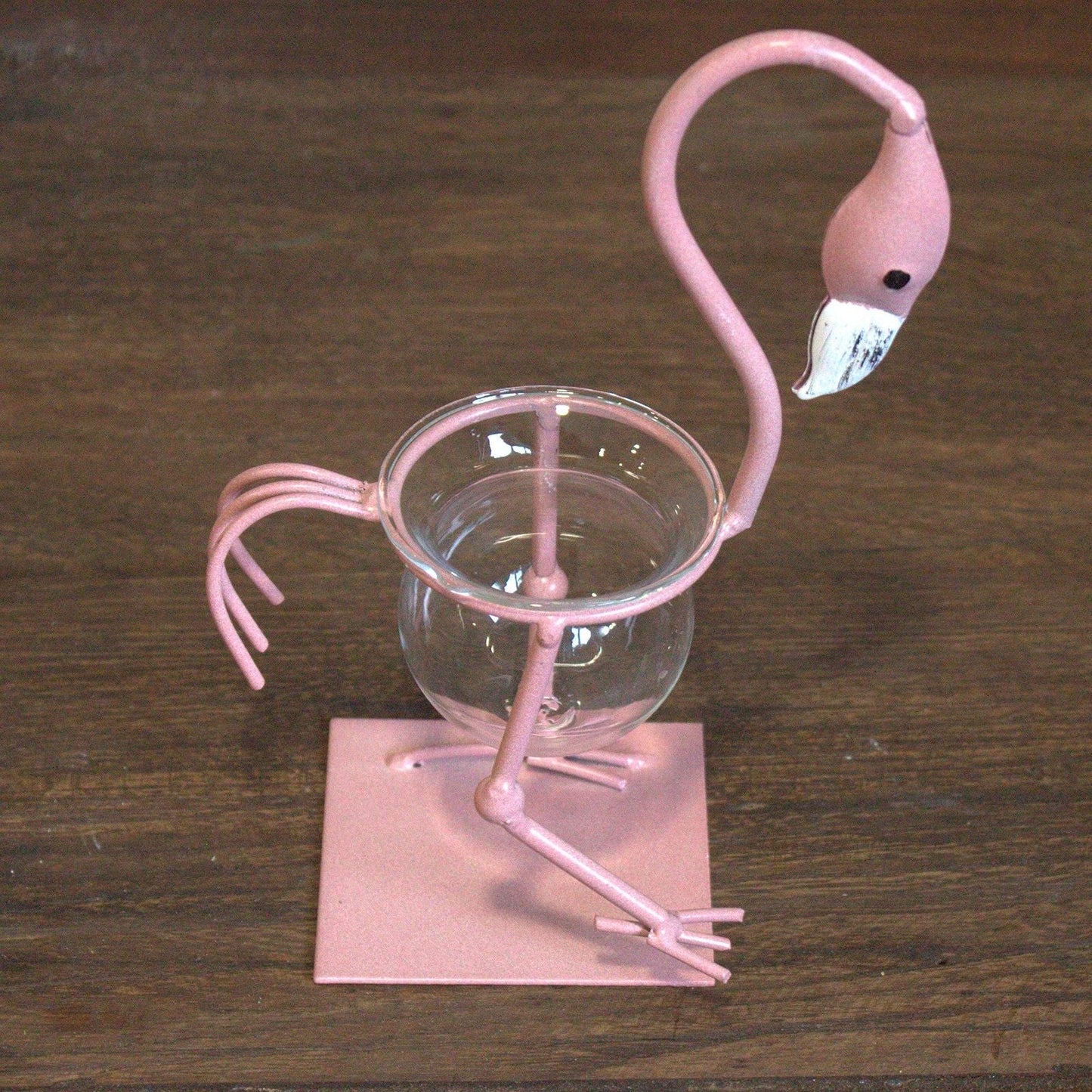 Hydroponic Home Decor - Pink Metal Flamingo Des 1 - Luna Panther
