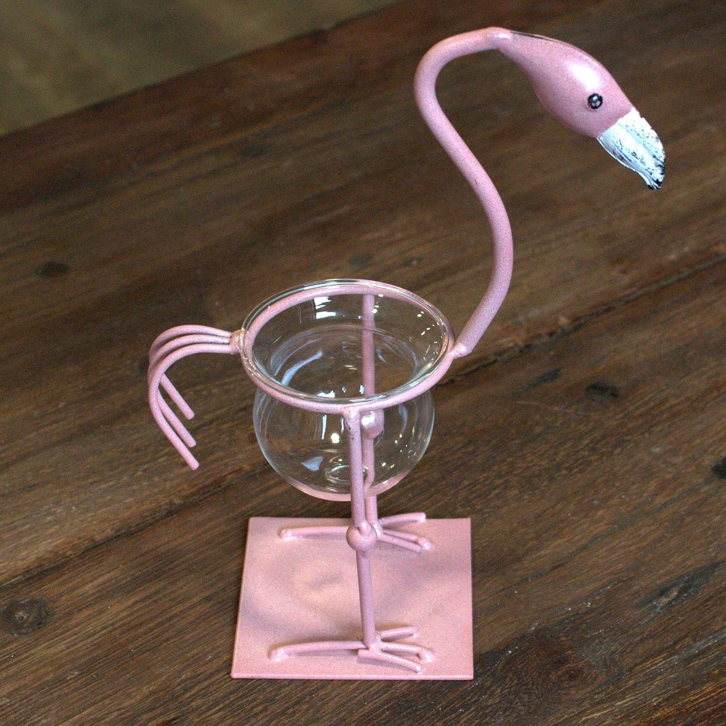 Hydroponic Home Decor - Pink Metal Flamingo Des 2 - Luna Panther