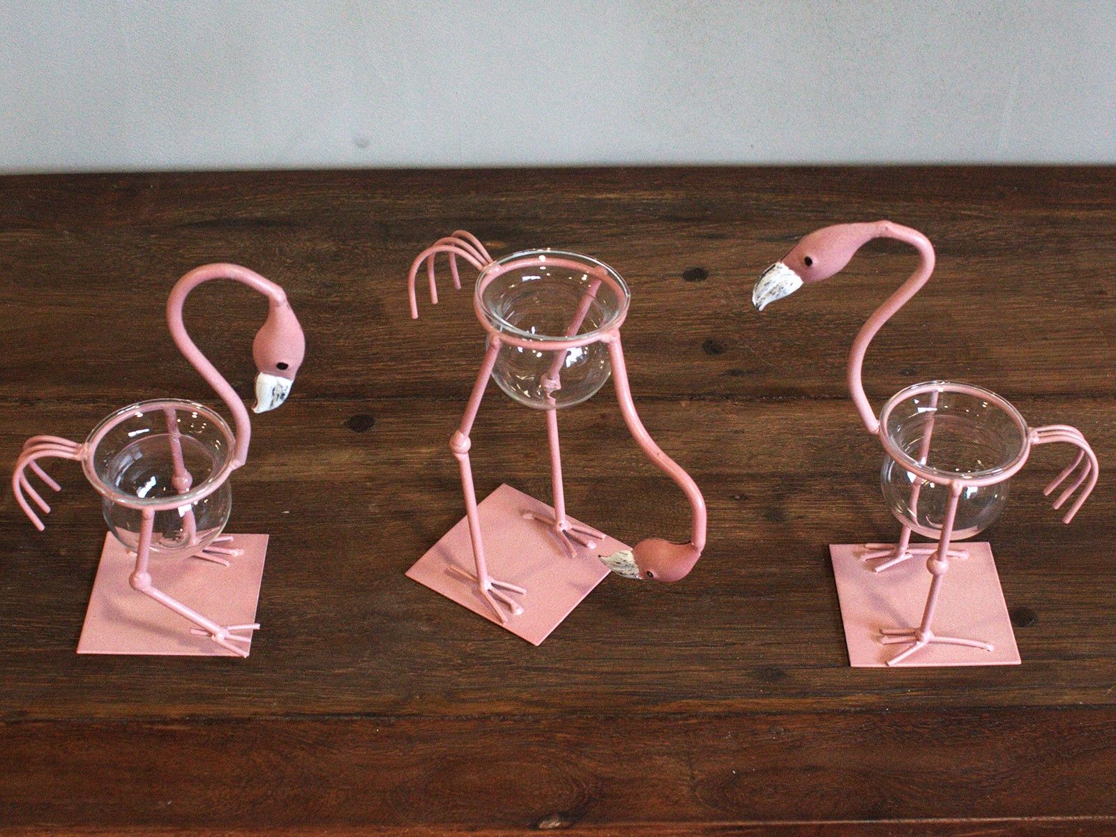 Hydroponic Home Decor - Pink Metal Flamingo Des 3 - Luna Panther