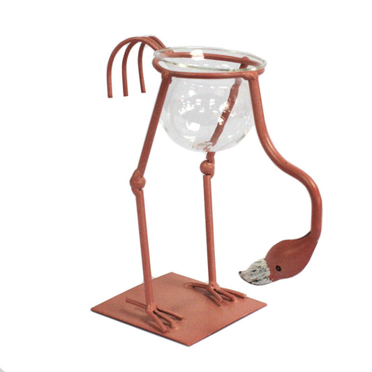 Hydroponic Home Decor - Pink Metal Flamingo Des 3 - Luna Panther