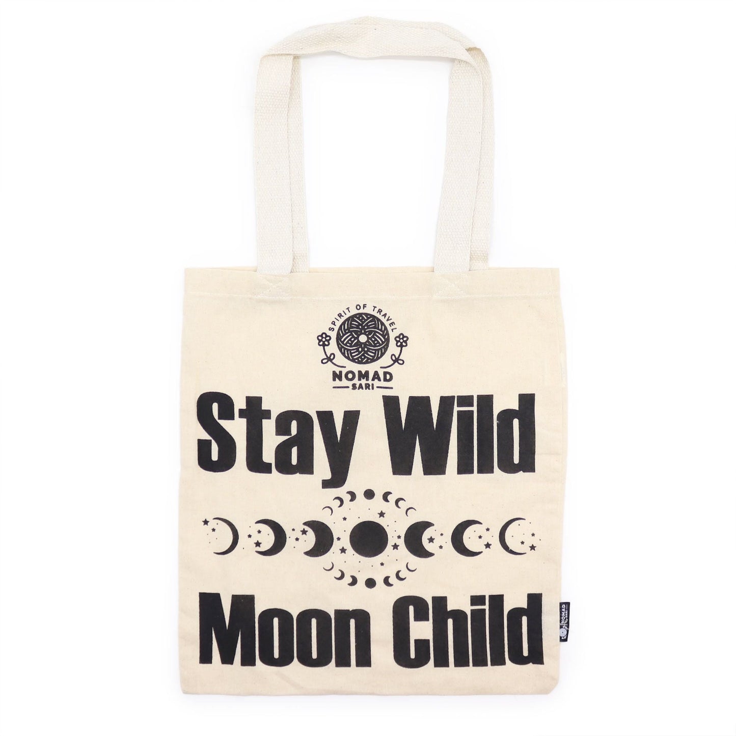 Polished Iconic Basic Tote Bag - Stay Wild, Moon Child - Natural 4oz featuring natural patterning and unique variations - Luna Panther