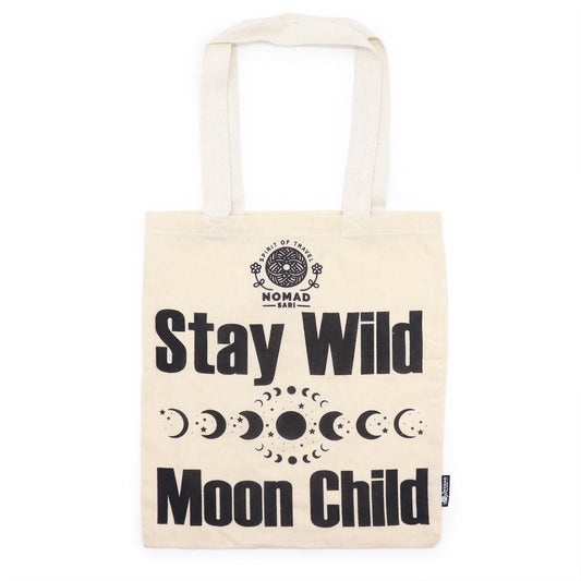 Polished Iconic Basic Tote Bag - Stay Wild, Moon Child - Natural 4oz featuring natural patterning and unique variations - Luna Panther