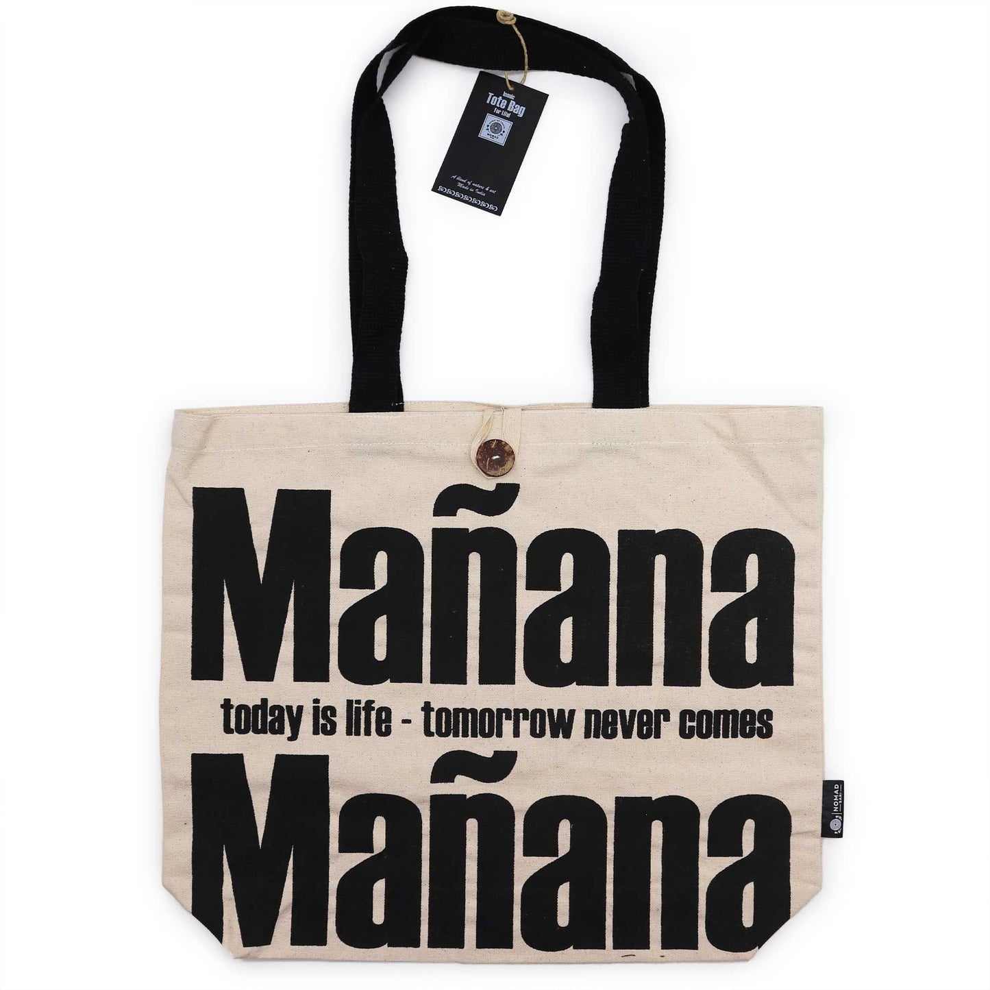 Polished Iconic Classic Tote Bag - Mañana Mañana - Natural 10oz featuring natural patterning and unique variations - Luna Panther