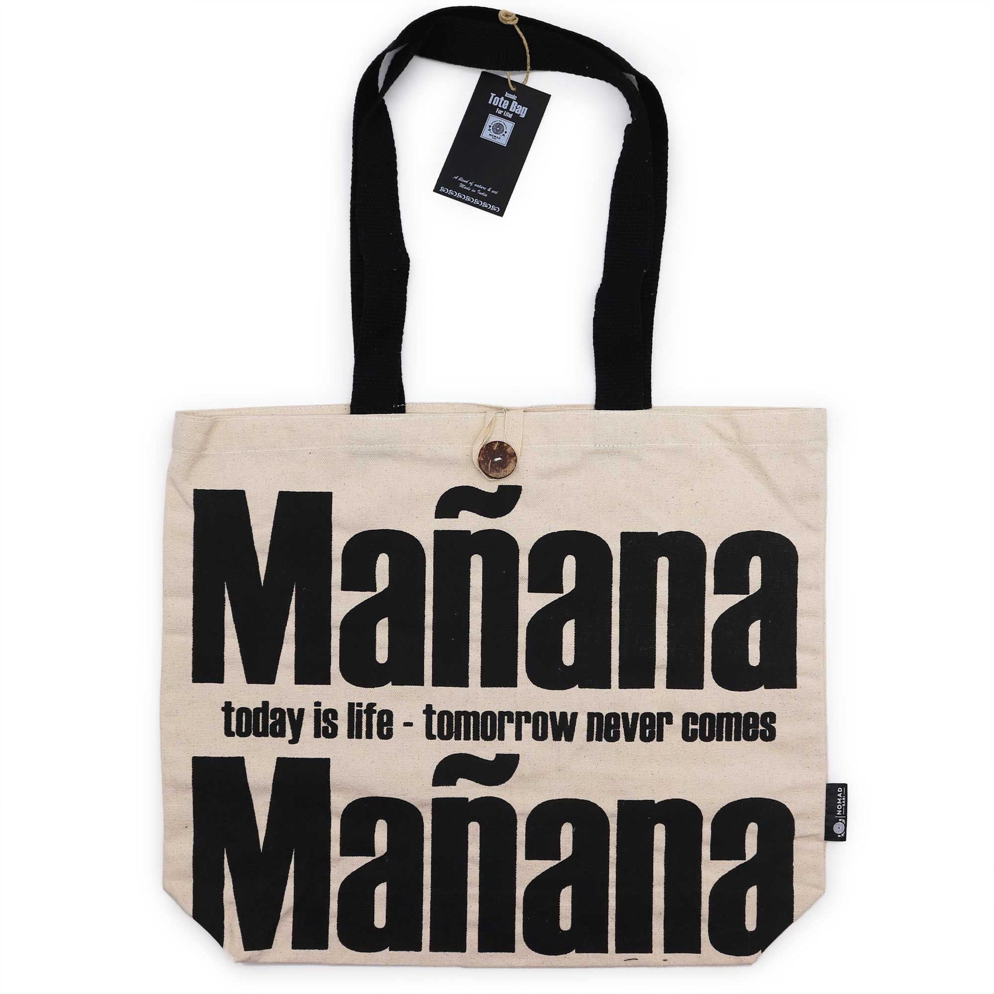 Polished Iconic Classic Tote Bag - Mañana Mañana - Natural 10oz featuring natural patterning and unique variations - Luna Panther