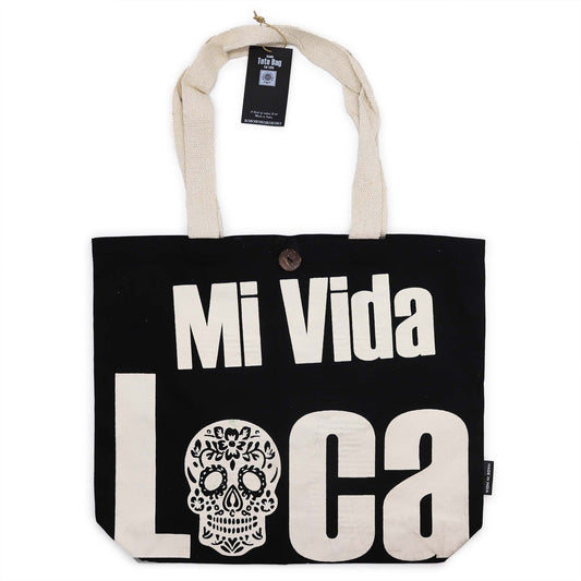 Polished Iconic Classic Tote Bag - Mi Vida Loca - Black Natural 10oz featuring natural patterning and unique variations - Luna Panther