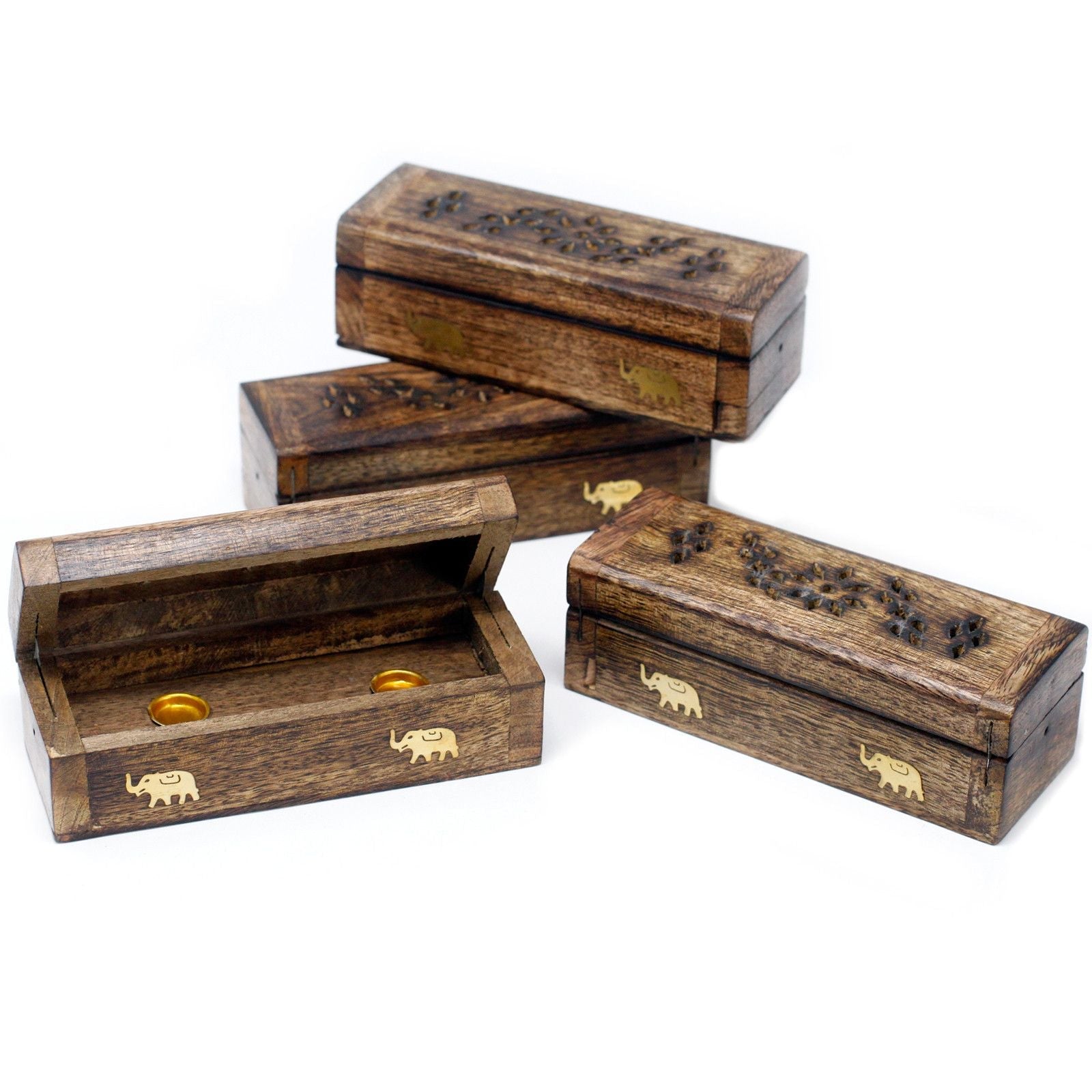 Incense Cone Smoke Box 6" - Mango Wood - Luna Panther