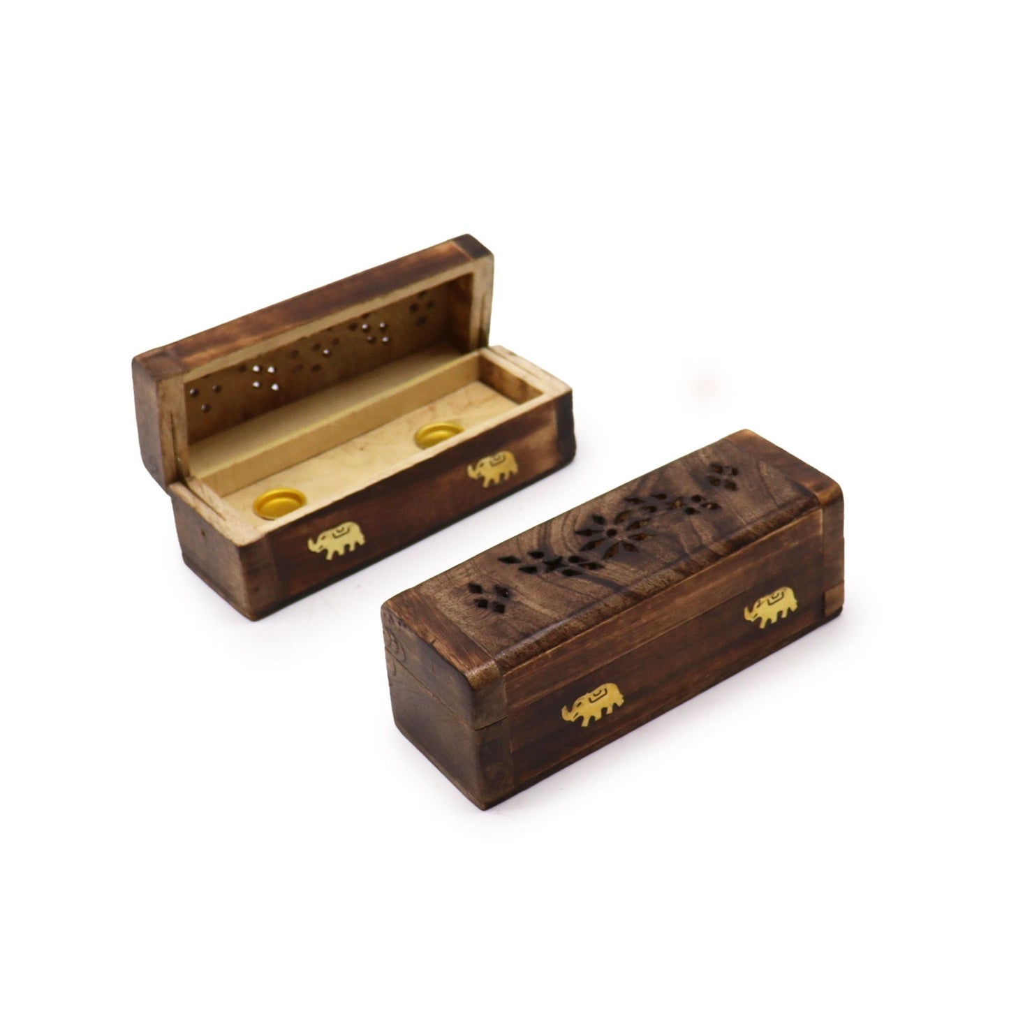 Incense Cone Smoke Box 6" - Mango Wood - Luna Panther
