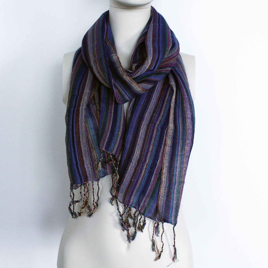 Indian Boho Scarves - 22x72cm - assorted colours With Gold Thread - Luna Panther alternate view