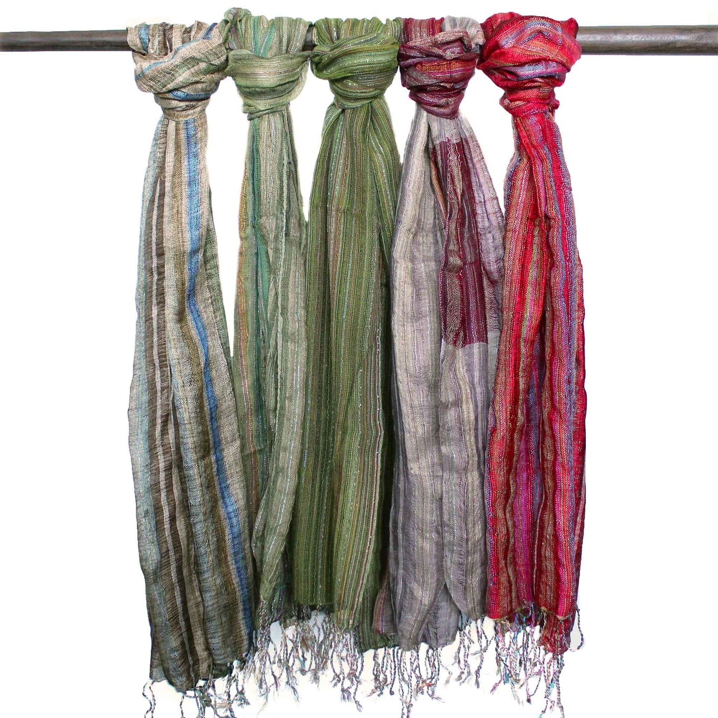 Indian Boho Scarves - 22x72cm - Random Greens - Luna Panther