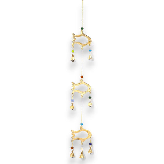 Polished Indian Chimes - Fish Drop - 7 Bells featuring natural patterning and unique variations - Luna Panther