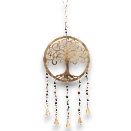 Polished Indian Chimes - Lrg Tree of Life Bell Chimes featuring natural patterning and unique variations - Luna Panther