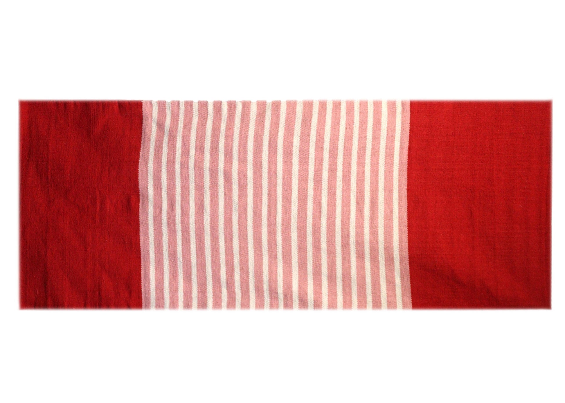 Polished Indian Cotton Rug - 70x170cm - Red/Pink featuring natural patterning and unique variations - Luna Panther