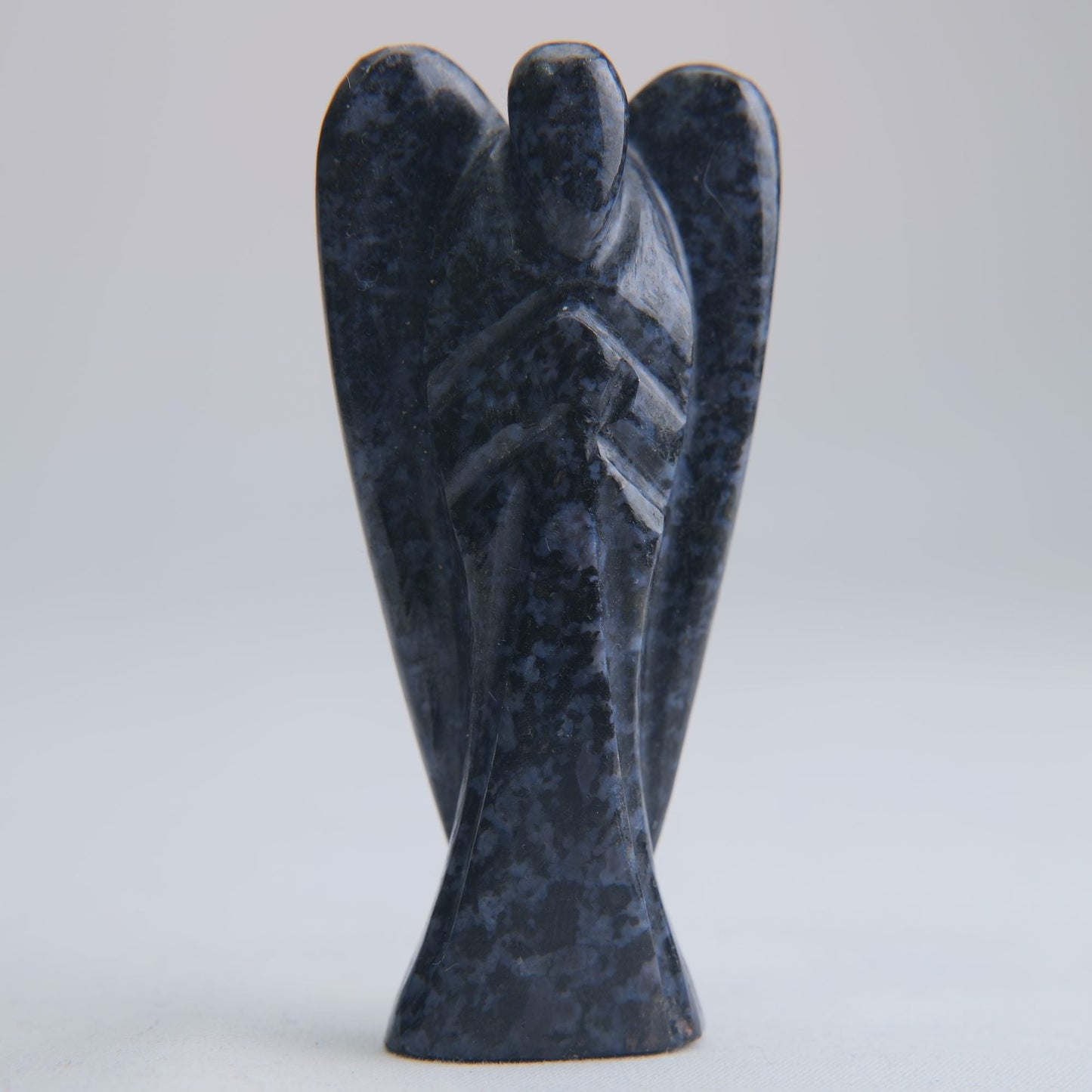 Indigo Gabbro Merlinite Angel Carving 58g 76mm - Luna Panther