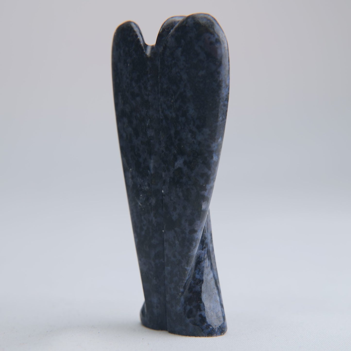 Indigo Gabbro Merlinite Angel Carving 58g 76mm - Luna Panther