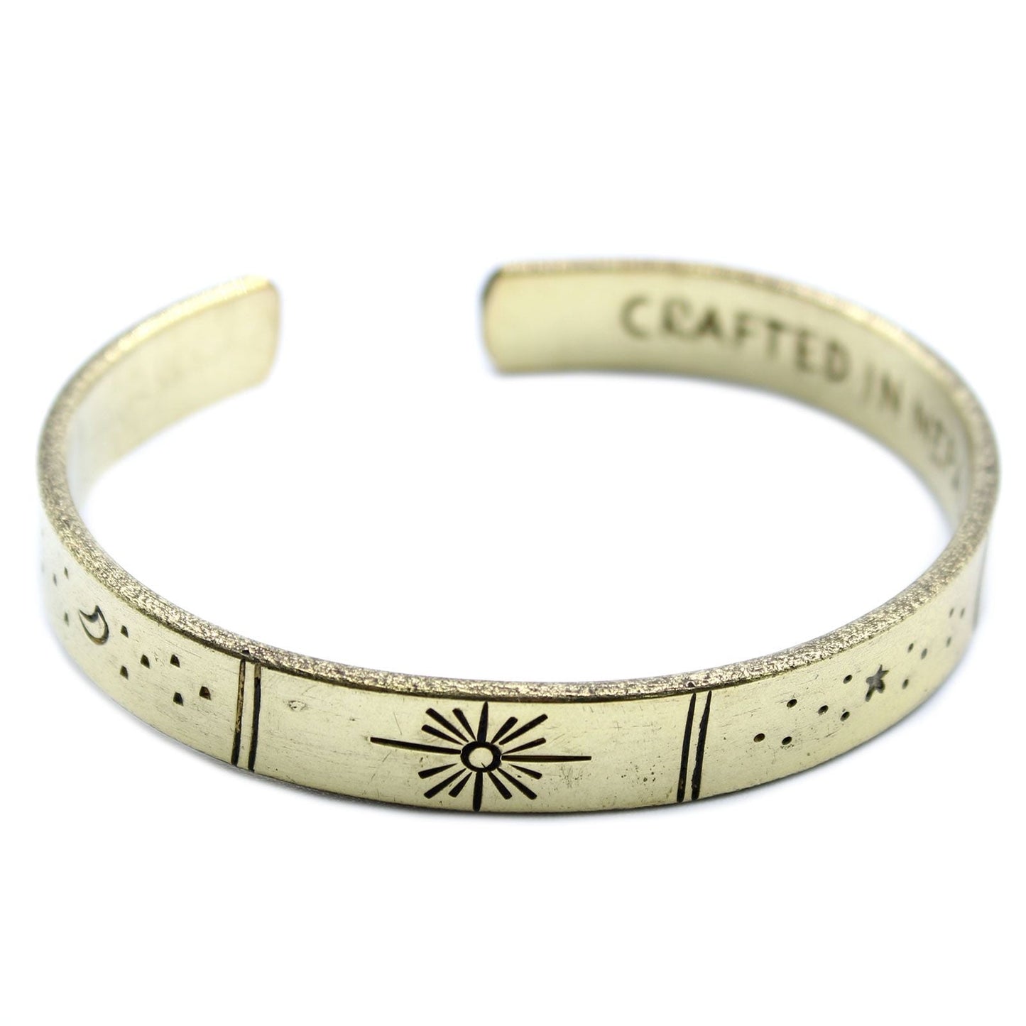 Inspiration Bracelet - Brass Snrise, Galaxy, Stars, Earth - Luna Panther