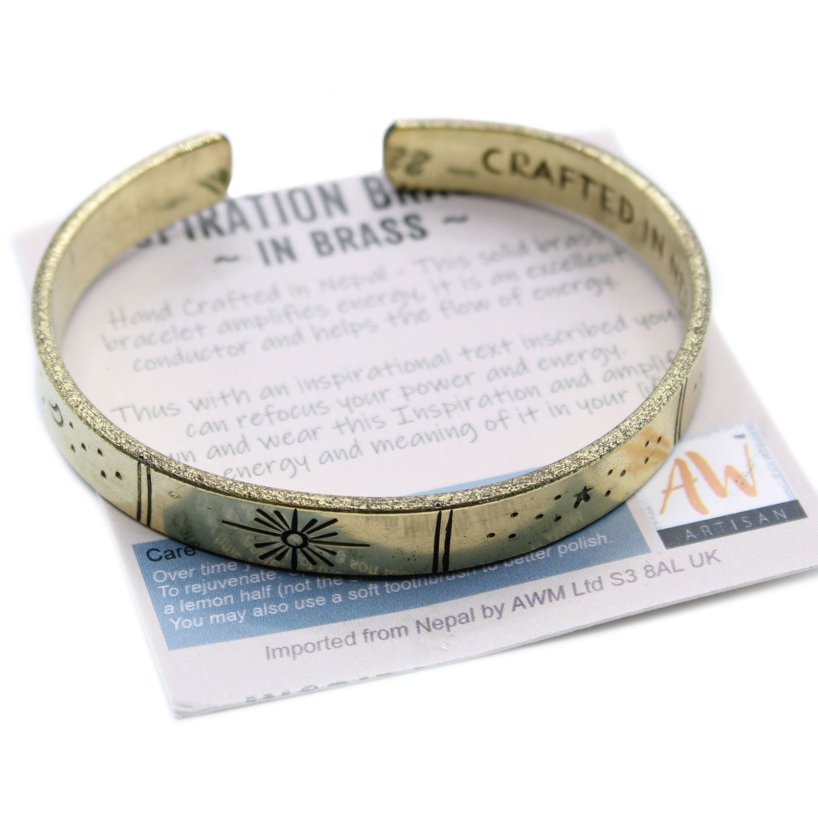 Inspiration Bracelet - Brass Snrise, Galaxy, Stars, Earth - Luna Panther