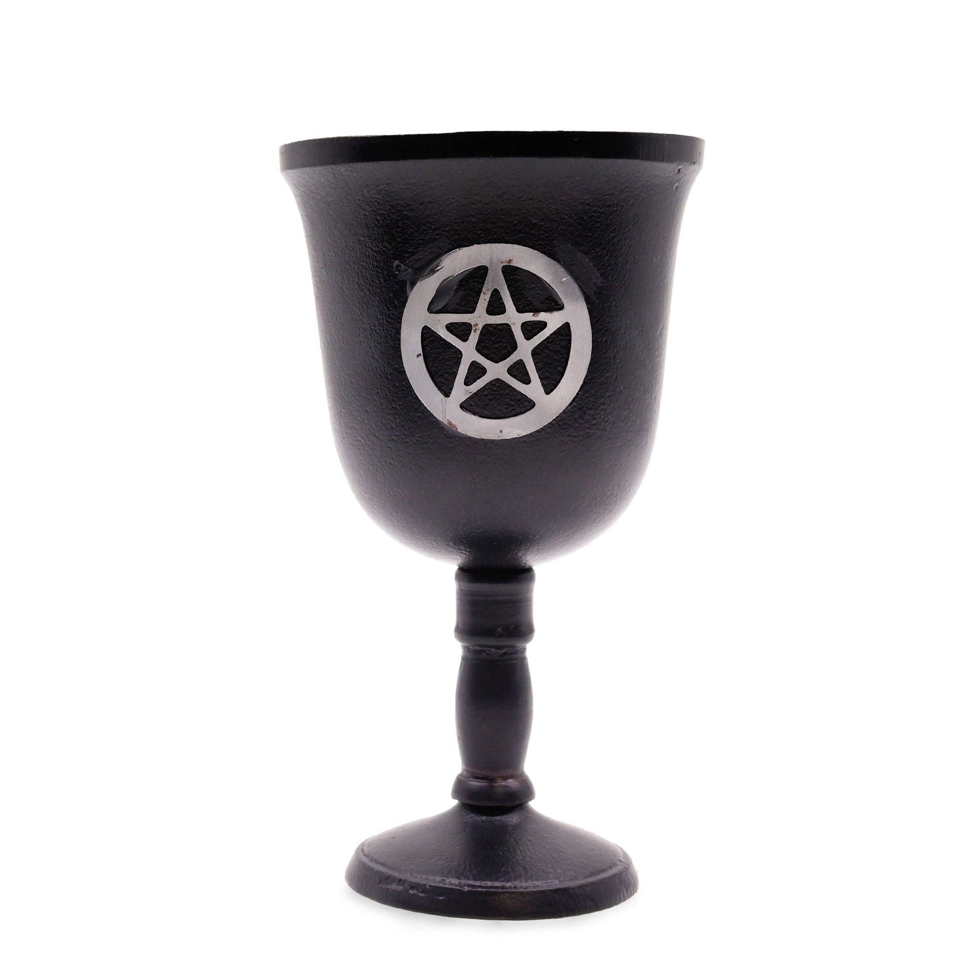 Polished Iron Ritual Goblet - Pentagon - 20x11cm featuring natural patterning and unique variations - Luna Panther