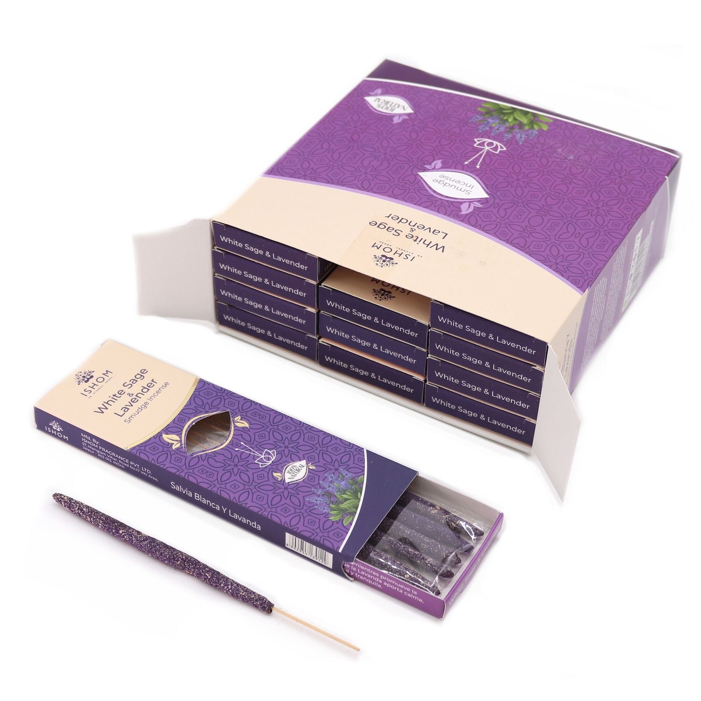Ishom Smudge Incense - White Sage & Lavender - Luna Panther