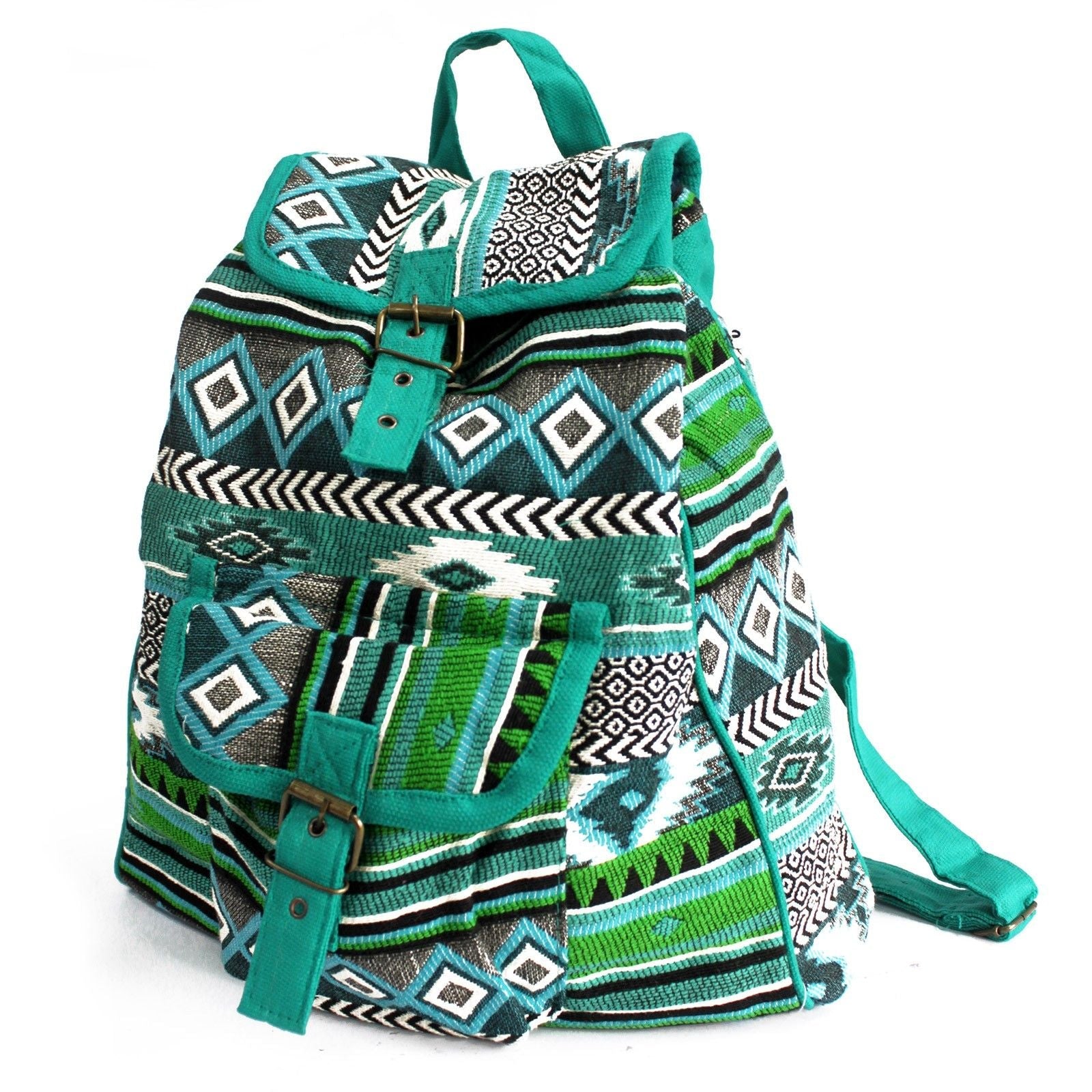 Polished Jacquard Bag - Teal Backpack featuring natural patterning and unique variations - Luna Panther