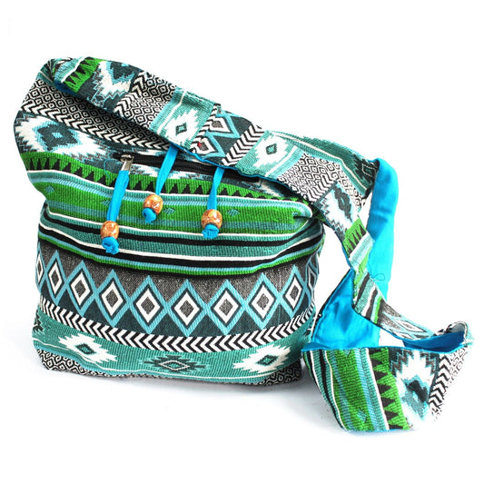 Polished Jacquard Bag - Teal Student Bag featuring natural patterning and unique variations - Luna Panther
