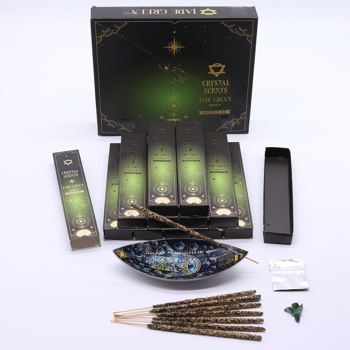 Jade Crystal Scents Smudge Incense - Spicy - Luna Panther